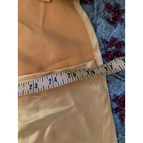 Saint + Secrets Yellow Satin Lace Midi Slip Chemise Dress Size Small - Picture 7 of 9